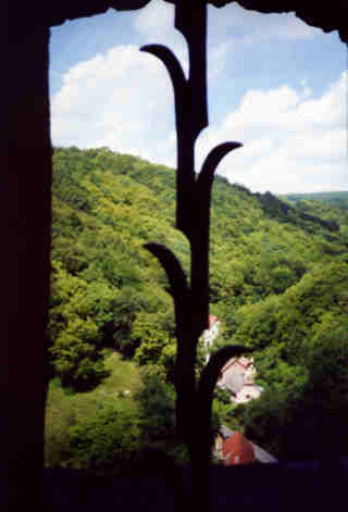 and the valley below